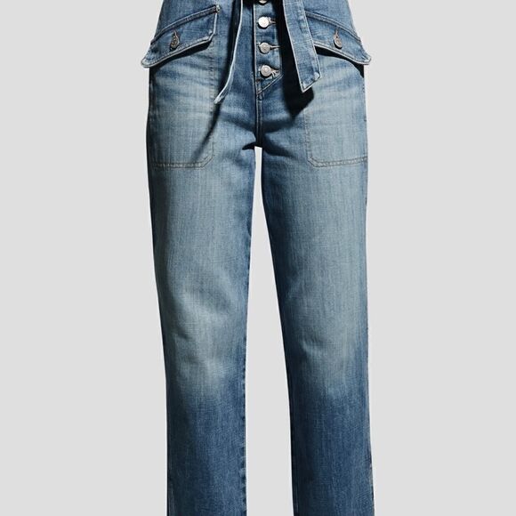 $378 NWT Veronica Beard Rinley Cropped Straight Leg High Rise Jeans Size 27 - Picture 5 of 15